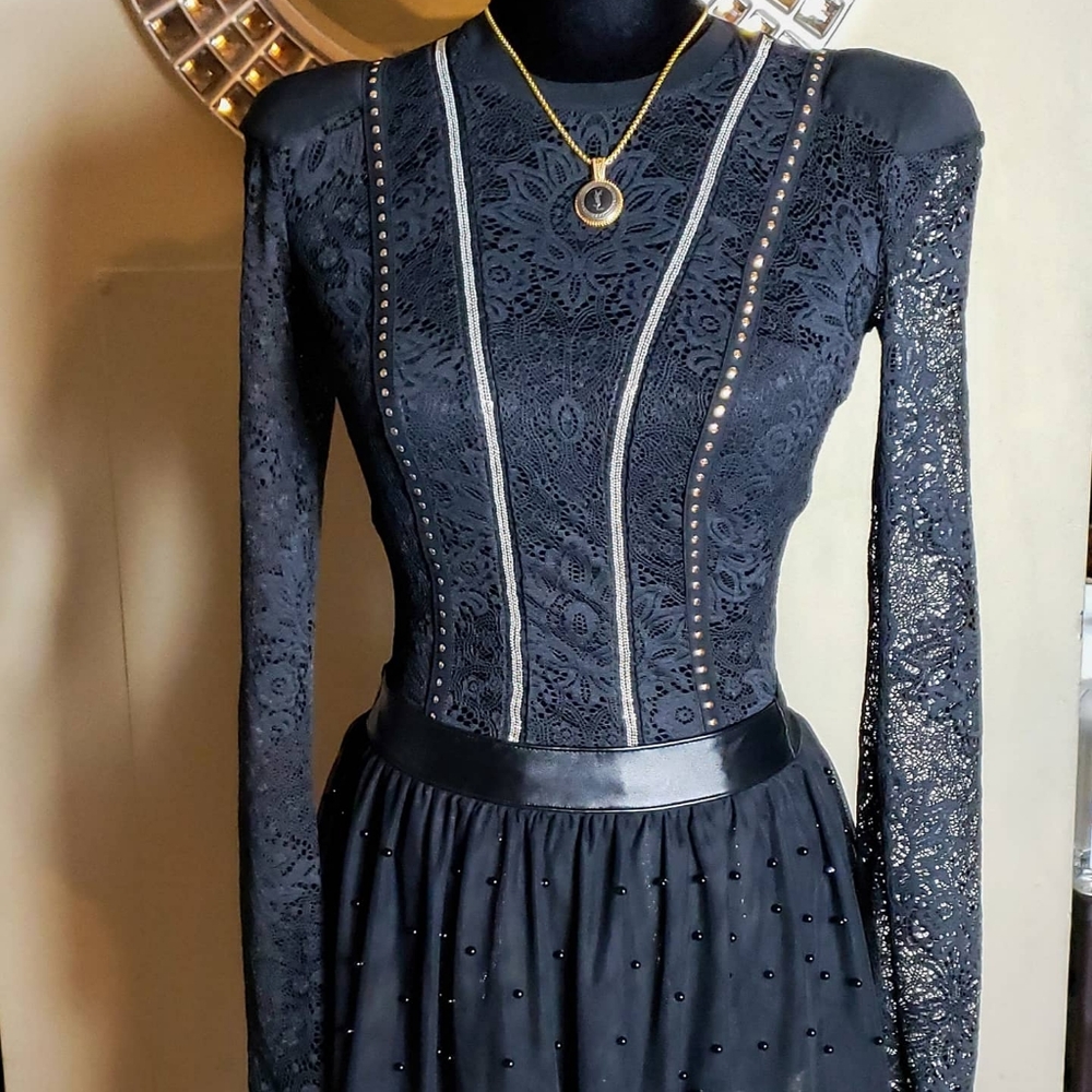 VS black lace bodysuit.